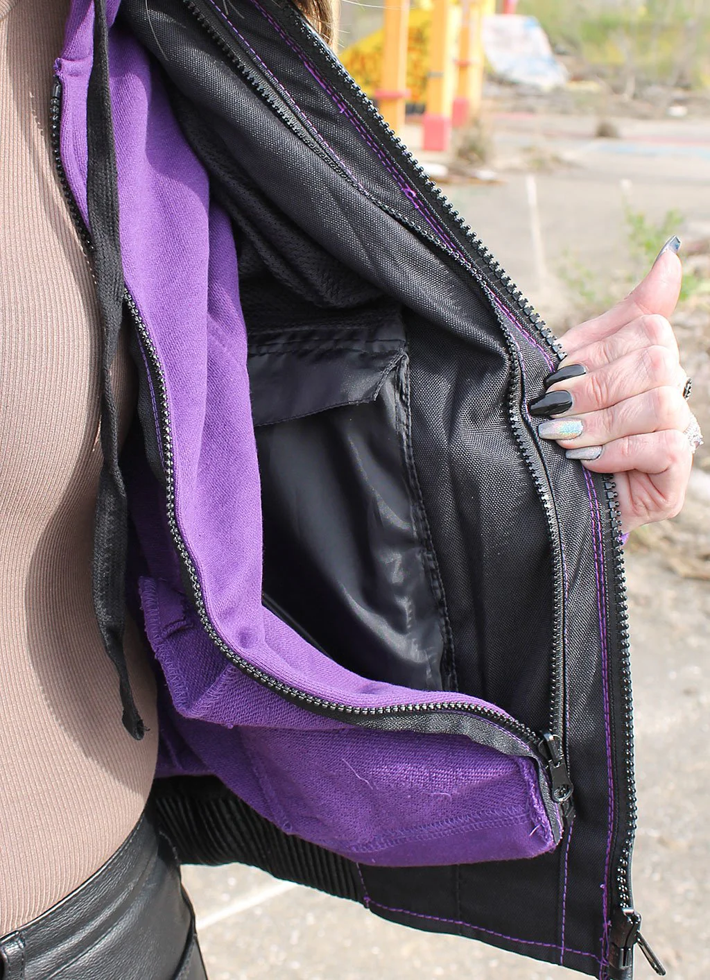 Ultra Premium Purple Stitch Jacket w/Removable Hoodie #L695317HVP - Image 7