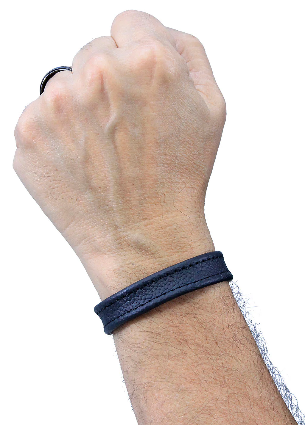 Narrow Black Leather Wristband #WB2558K
