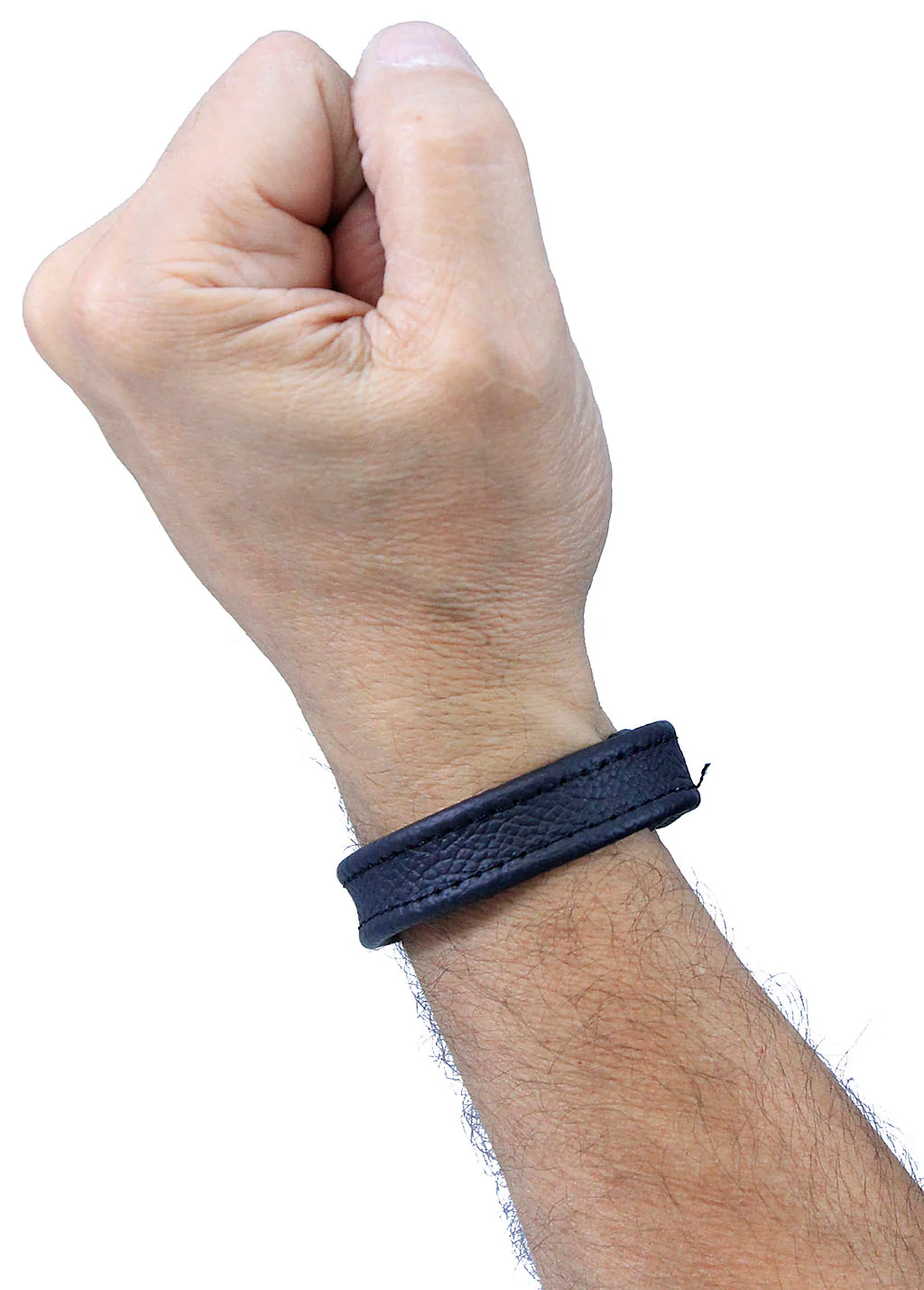 Narrow Black Leather Wristband #WB2558K - Image 3