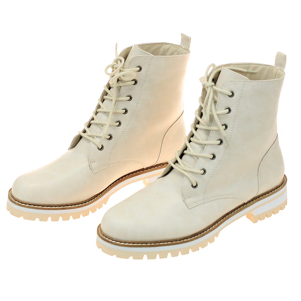 Off White Ladies Logger Boots #BLC01W-GLORIA-OW - Image 4