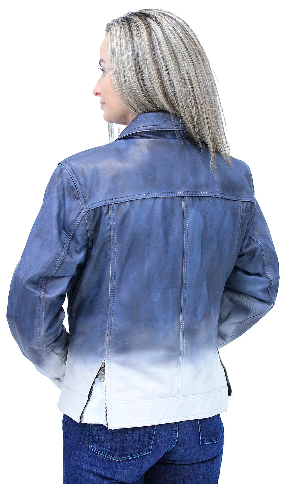 Ombre Blue/White Jean Jacket CCW Pocket #LA3822GUW - Image 2