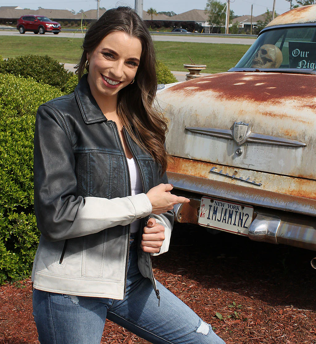 Ombre Blue/White Jean Jacket CCW Pocket #LA3822GUW - Image 4