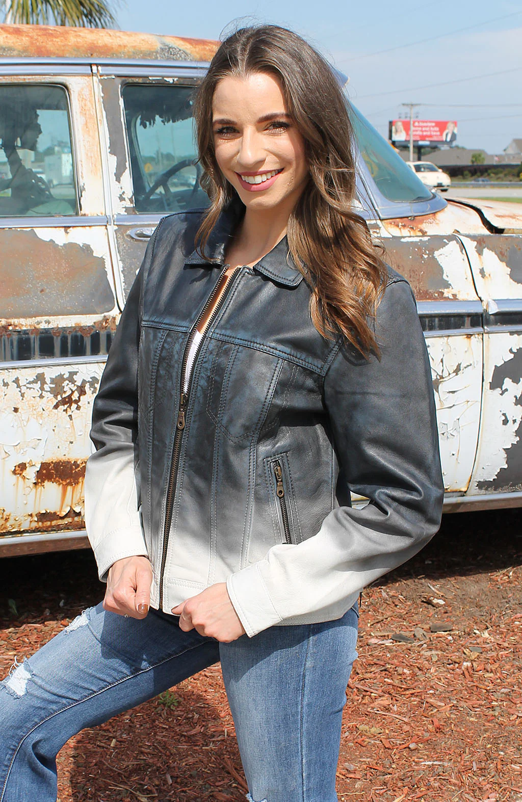 Ombre Blue/White Jean Jacket CCW Pocket #LA3822GUW - Image 5