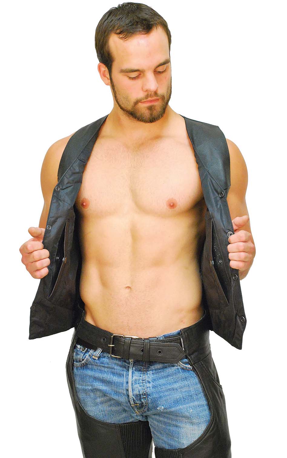 Buffalo Leather Motorcycle Biker Vest #VM802K - Image 5
