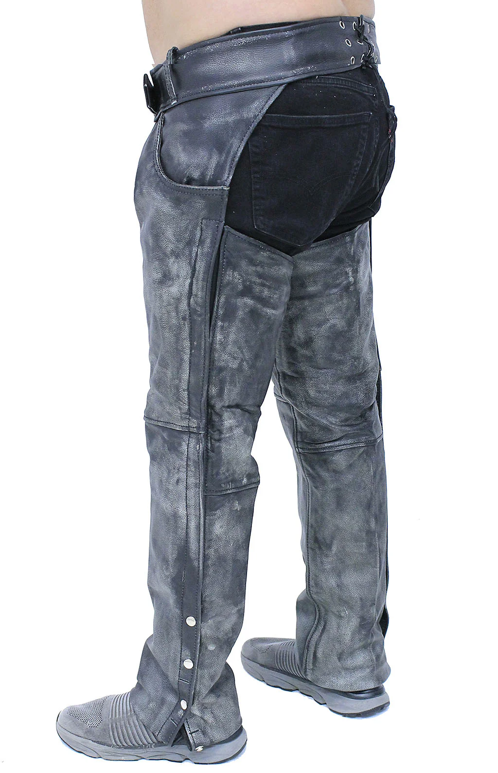 Premium Heavy Gray Vintage Deep Pocket Chaps #CA7203PGY (XS-5X) - Image 2