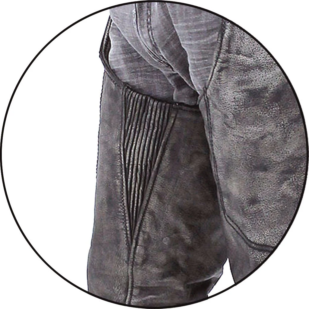 Premium Heavy Gray Vintage Deep Pocket Chaps #CA7203PGY (XS-5X) - Image 4