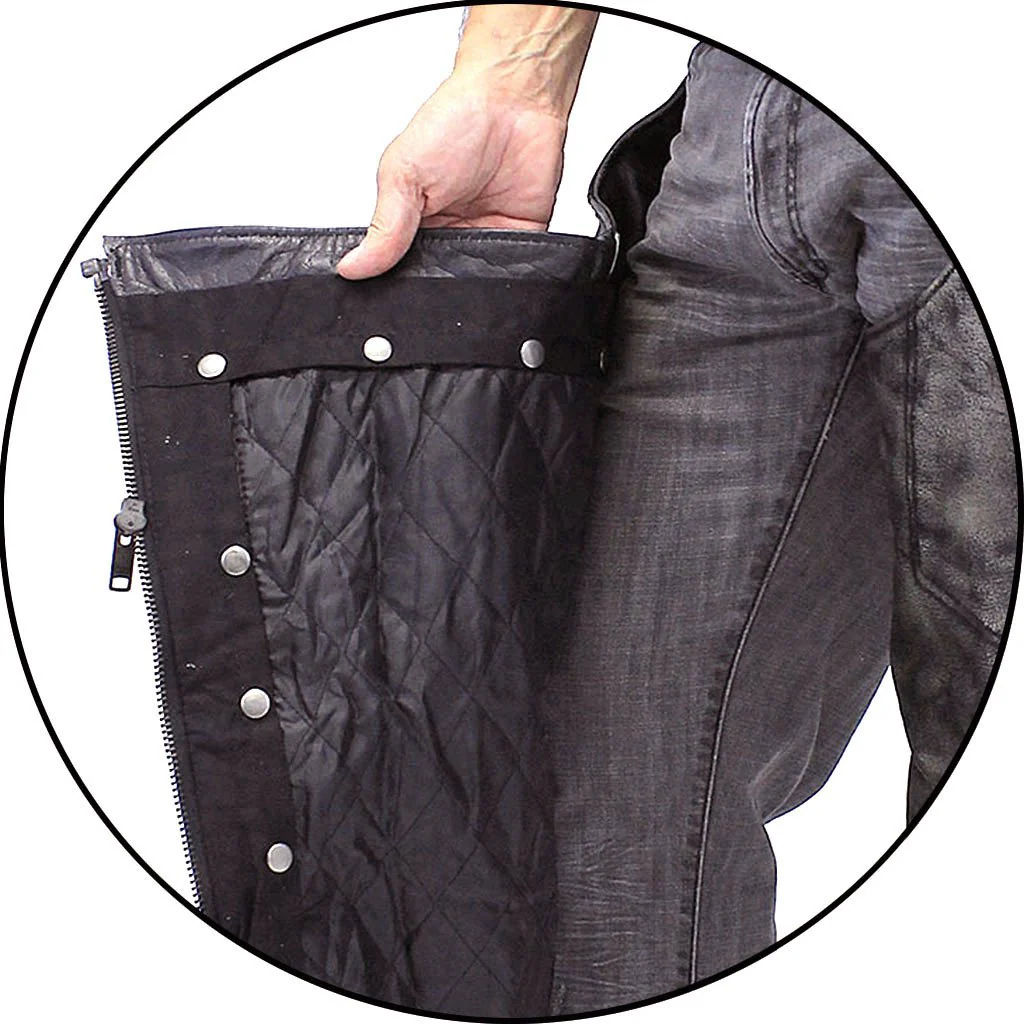 Premium Heavy Gray Vintage Deep Pocket Chaps #CA7203PGY (XS-5X) - Image 5
