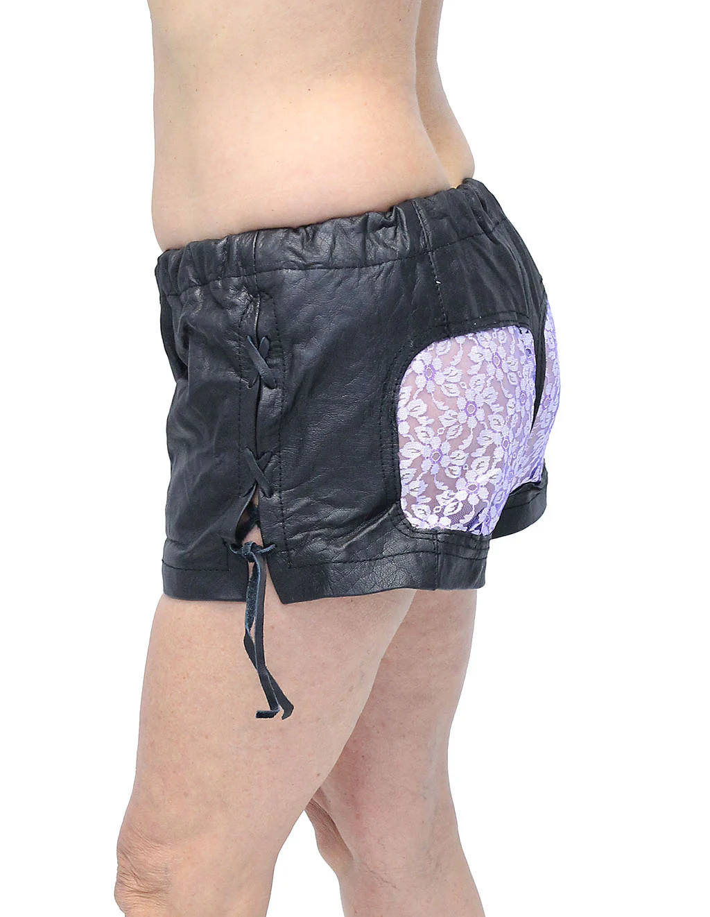 Purple Lace Butt Leather Boxer Shorts #SH0014LSPU (20) - Image 3