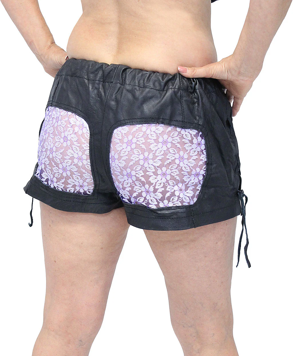 Purple Lace Butt Leather Boxer Shorts #SH0014LSPU (20) - Image 4