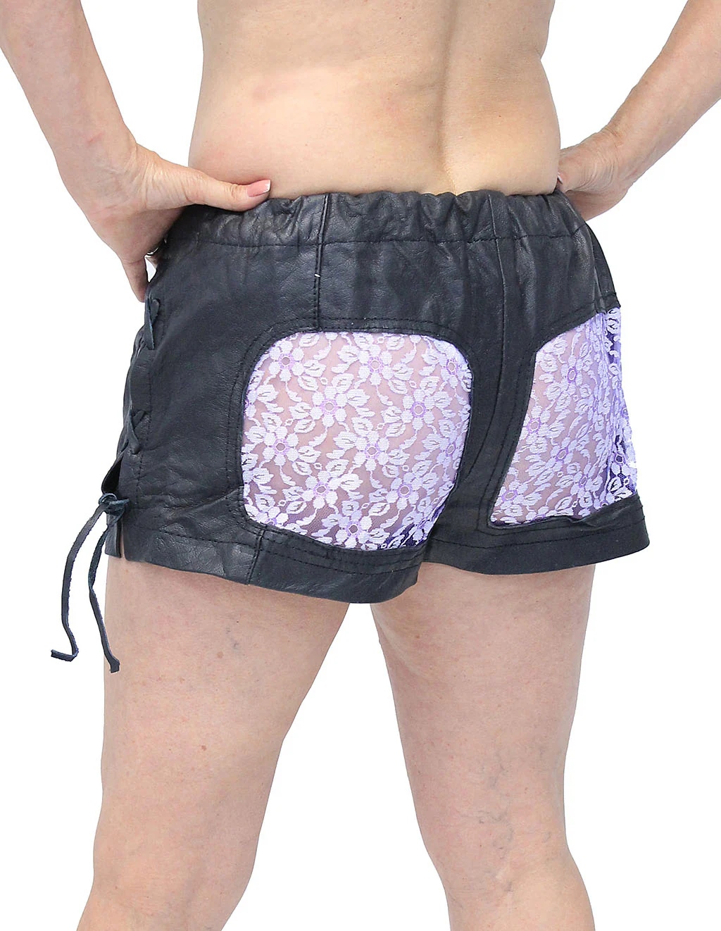 Purple Lace Butt Leather Boxer Shorts #SH0014LSPU (20) - Image 5