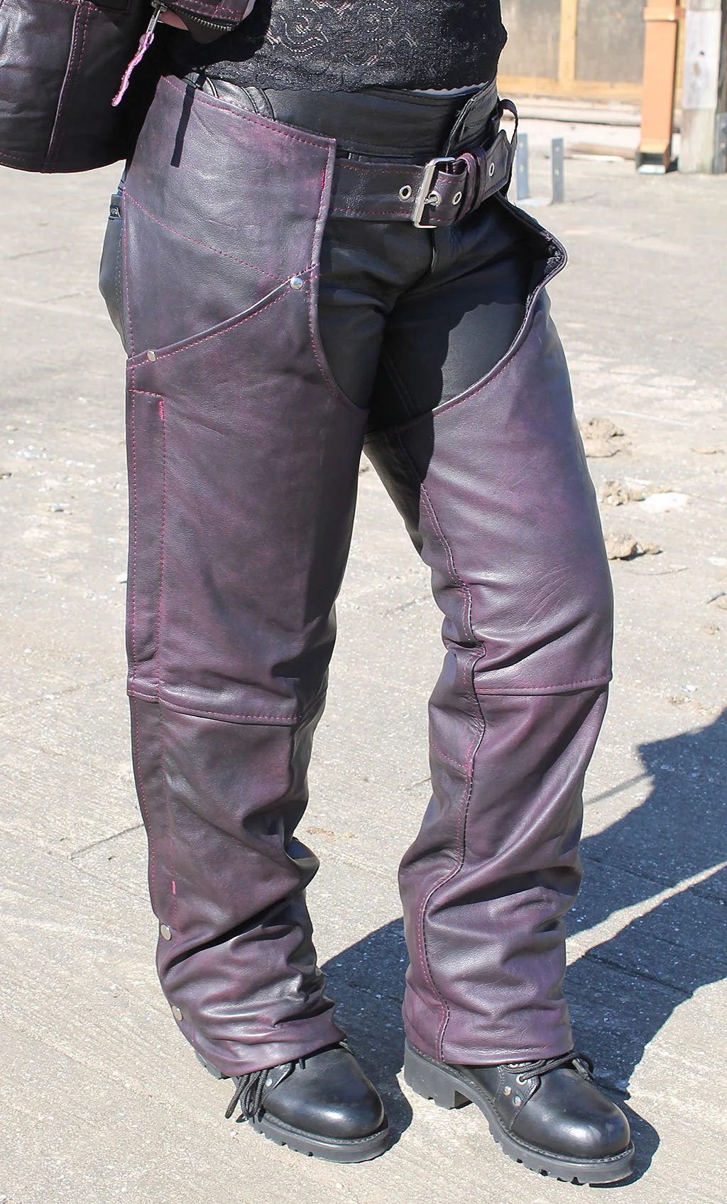 Purple Leather Chaps in Vintage Lambskin #CA717417PP - Image 5