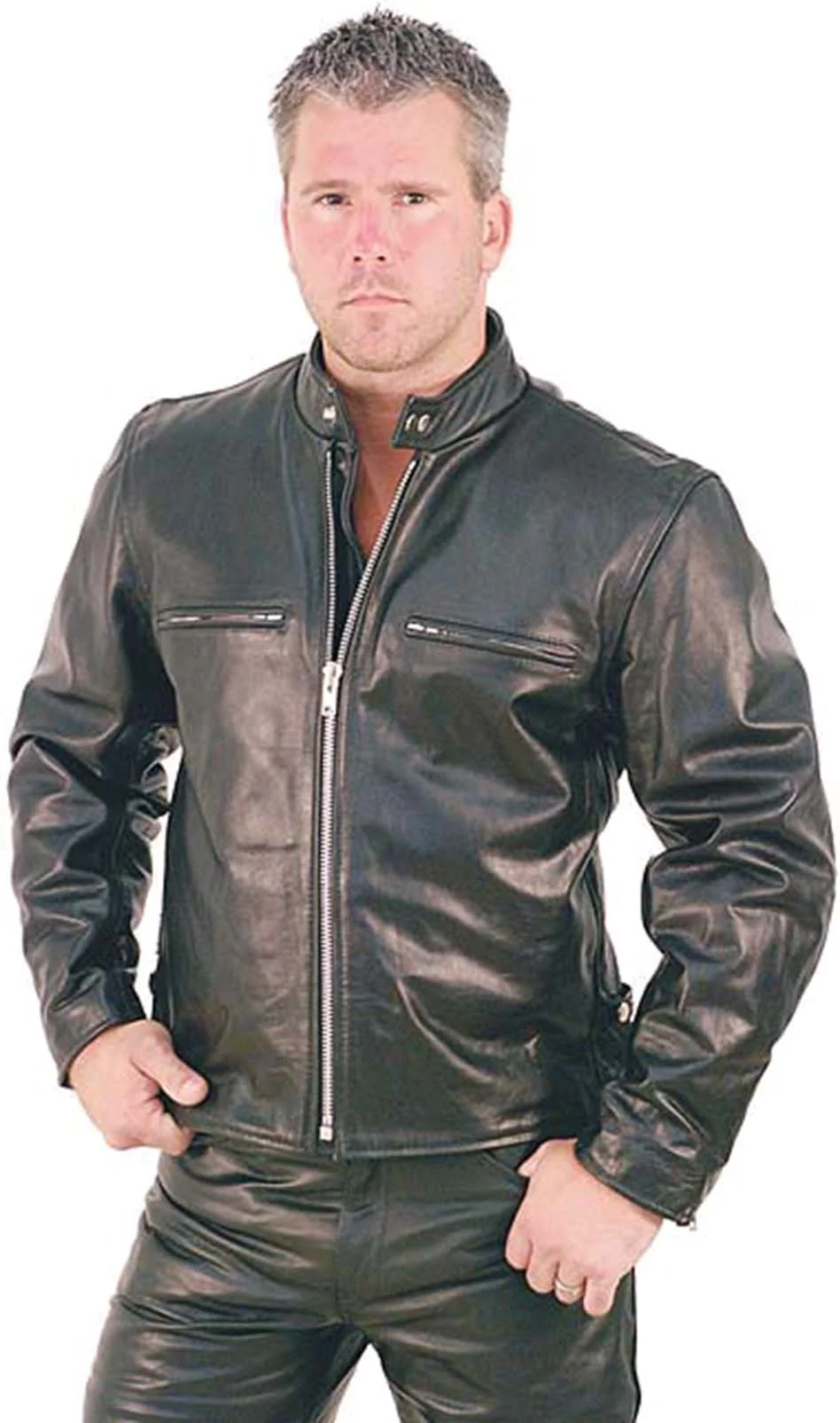 Rebel Rider Cafe Racer Leather Motorcycle Jacket #M11025 (48-54) - Image 3