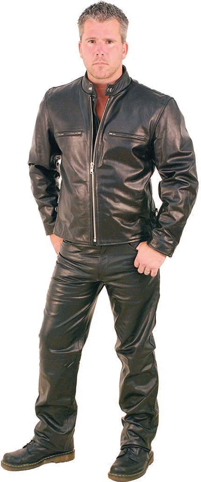 Rebel Rider Cafe Racer Leather Motorcycle Jacket #M11025 (48-54) - Image 4