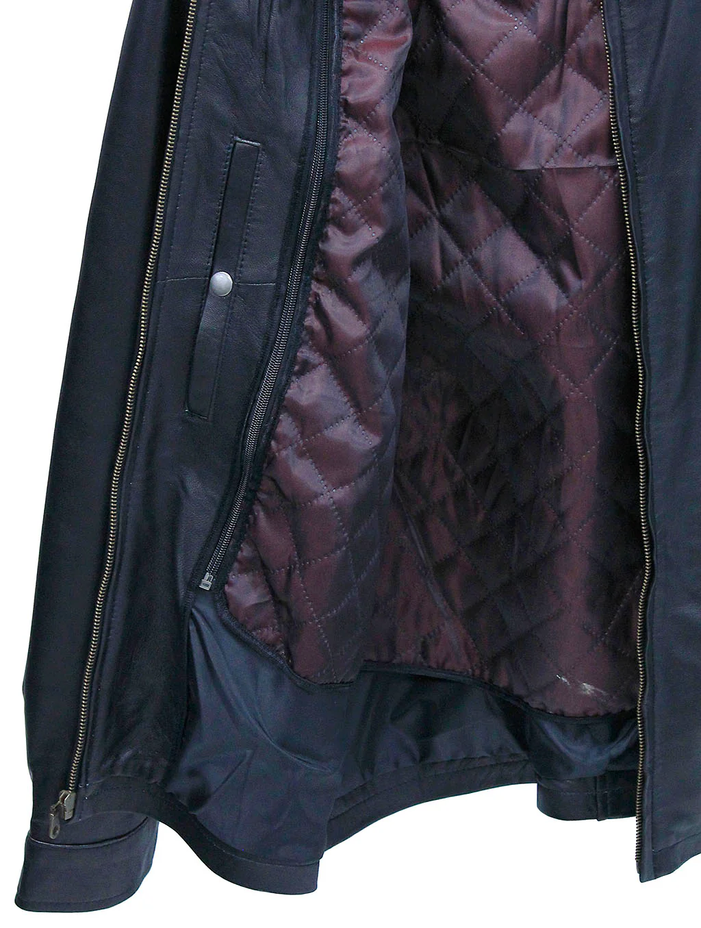 Rebel Without a Cause 3/4 Long Leather Jacket #M2199ZK - Image 5