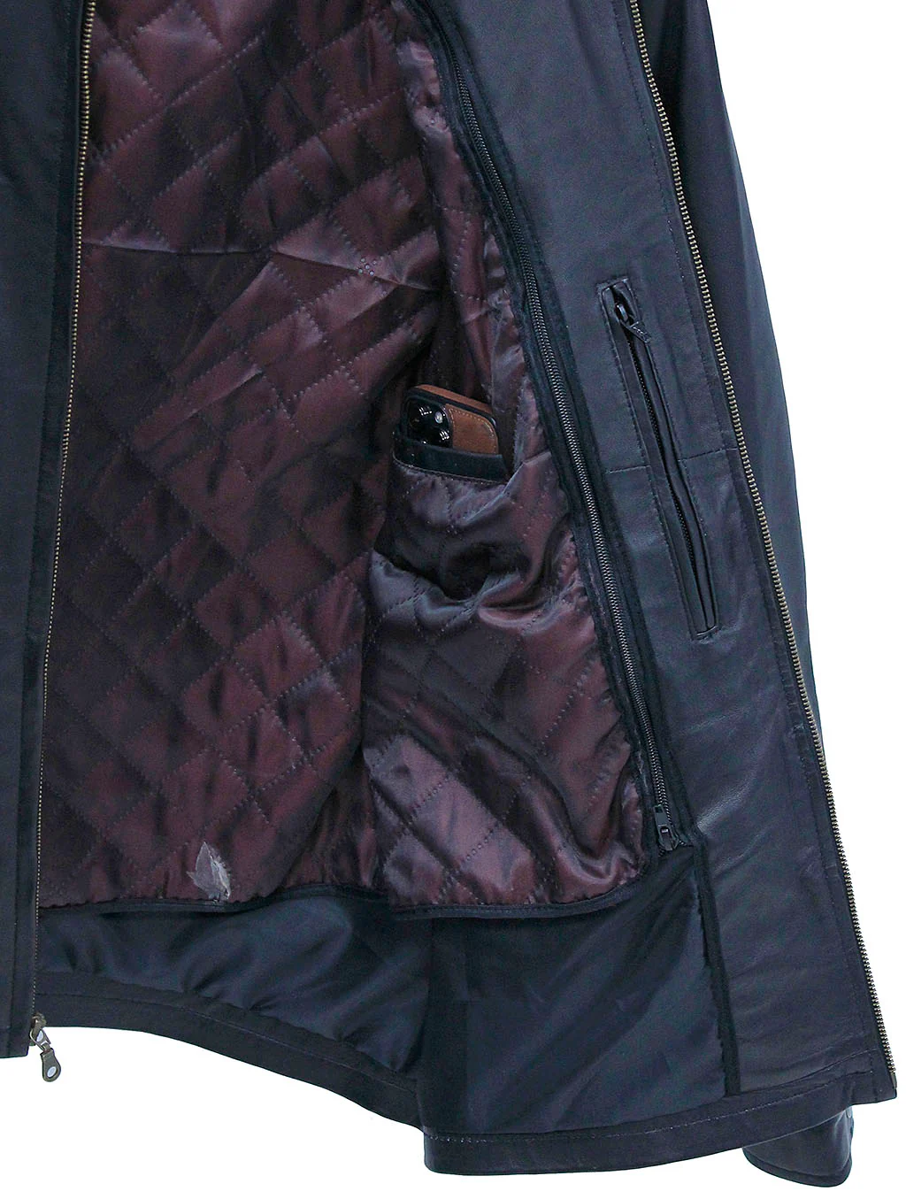 Rebel Without a Cause 3/4 Long Leather Jacket #M2199ZK - Image 6