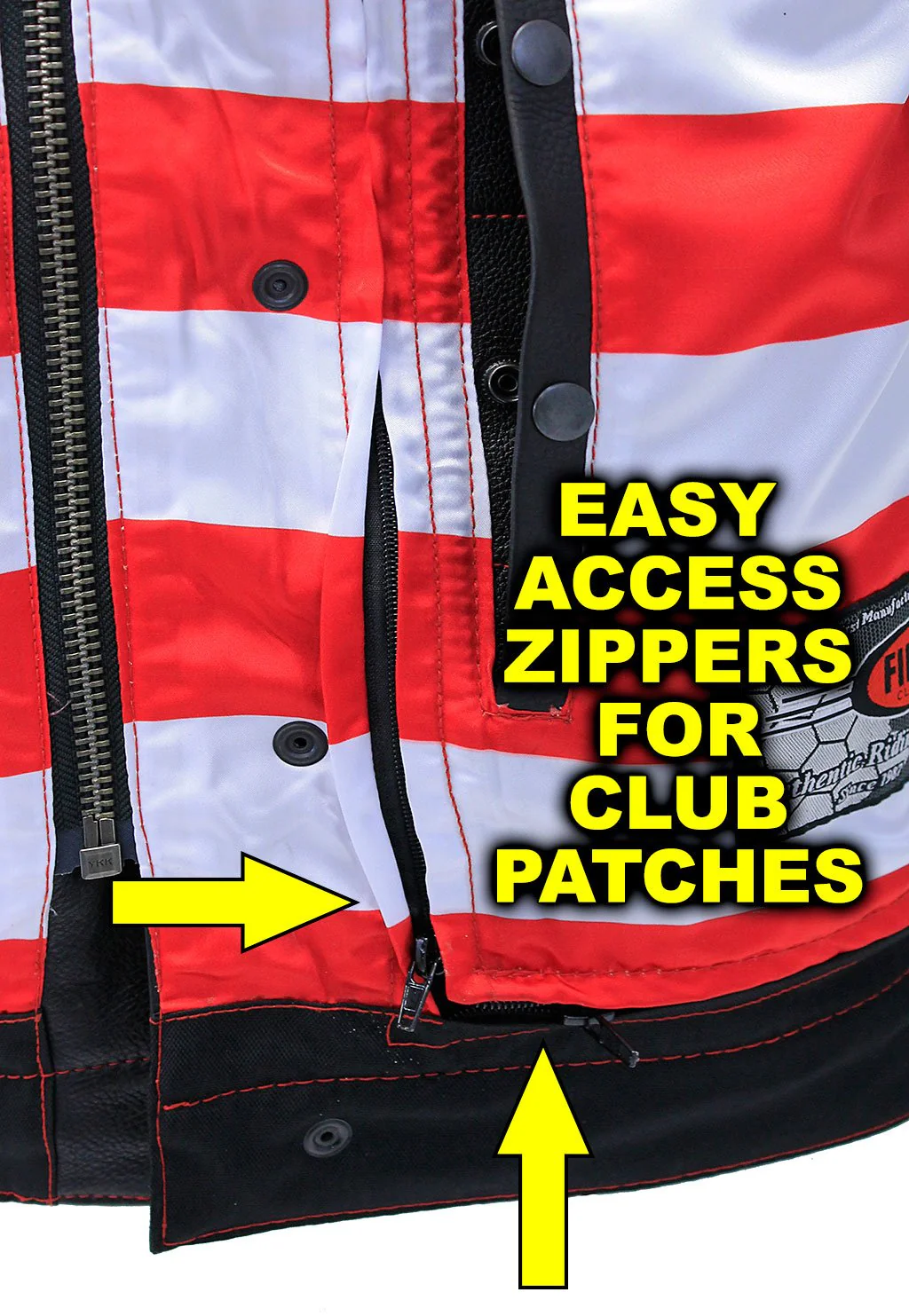 Red Stitch Flag Lined Ultra Premium Club Vest #VM684FLAGR - Image 4