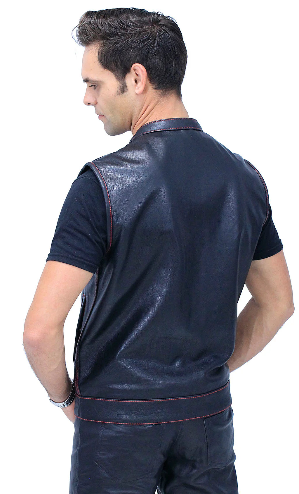 Red Stitch Flag Lined Ultra Premium Club Vest #VM684FLAGR - Image 6