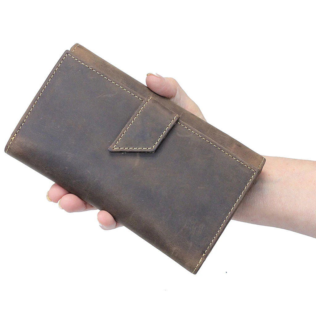 RFID Brown Oil Tanned Premium Leather Clutch Wallet #WL16340NID - Image 3