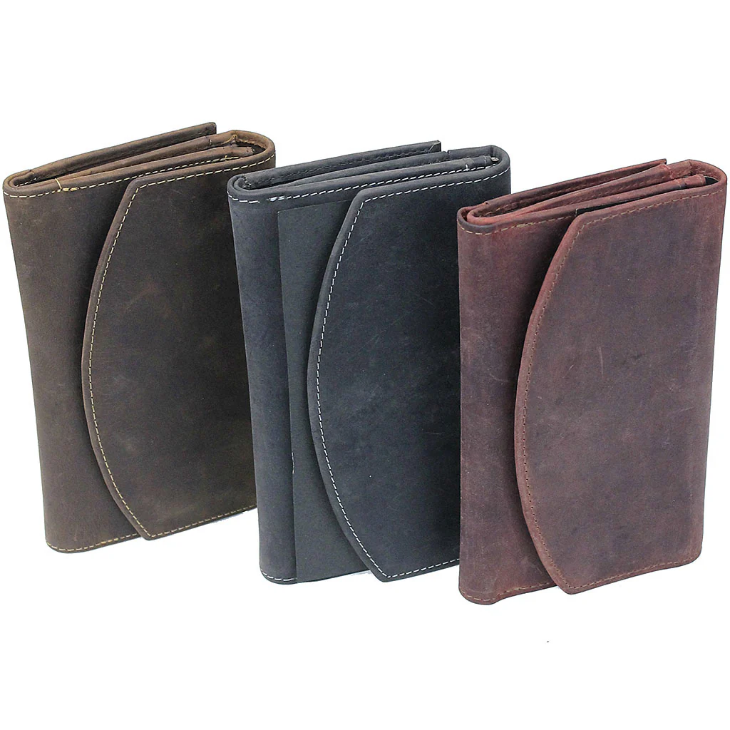 RFID Dark Red Oil Tanned Premium Leather Clutch Wallet #WL16340RID - Image 4