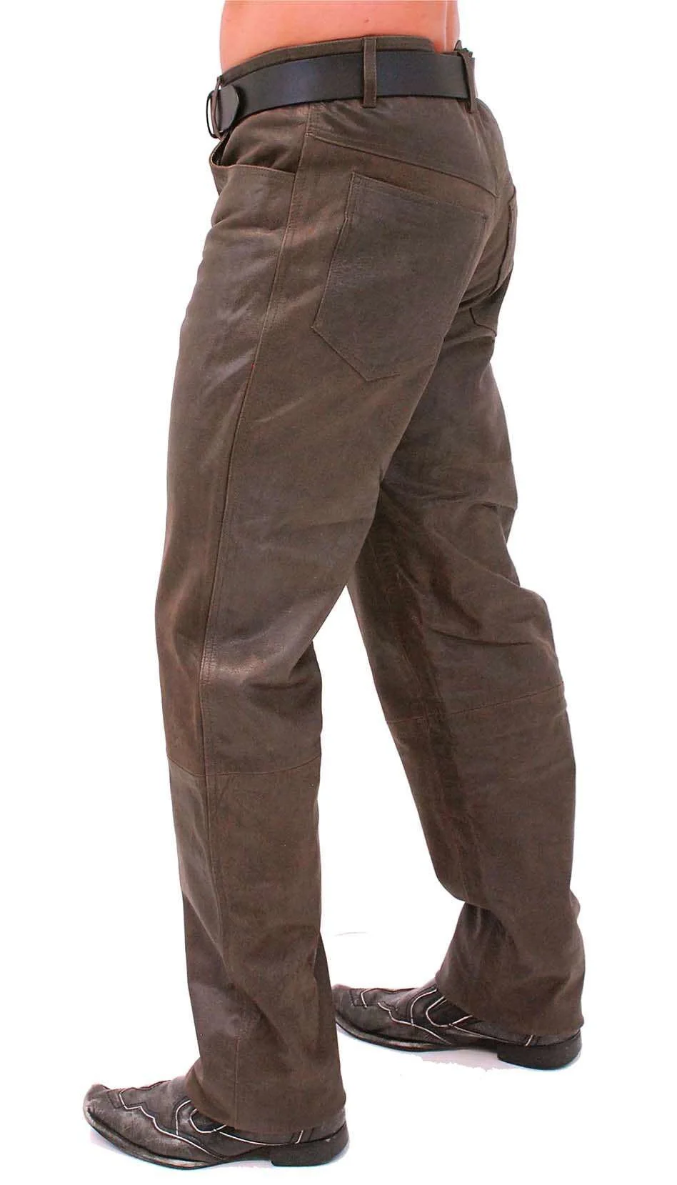 Rich Brown Leather Pants #MP754N - Image 2