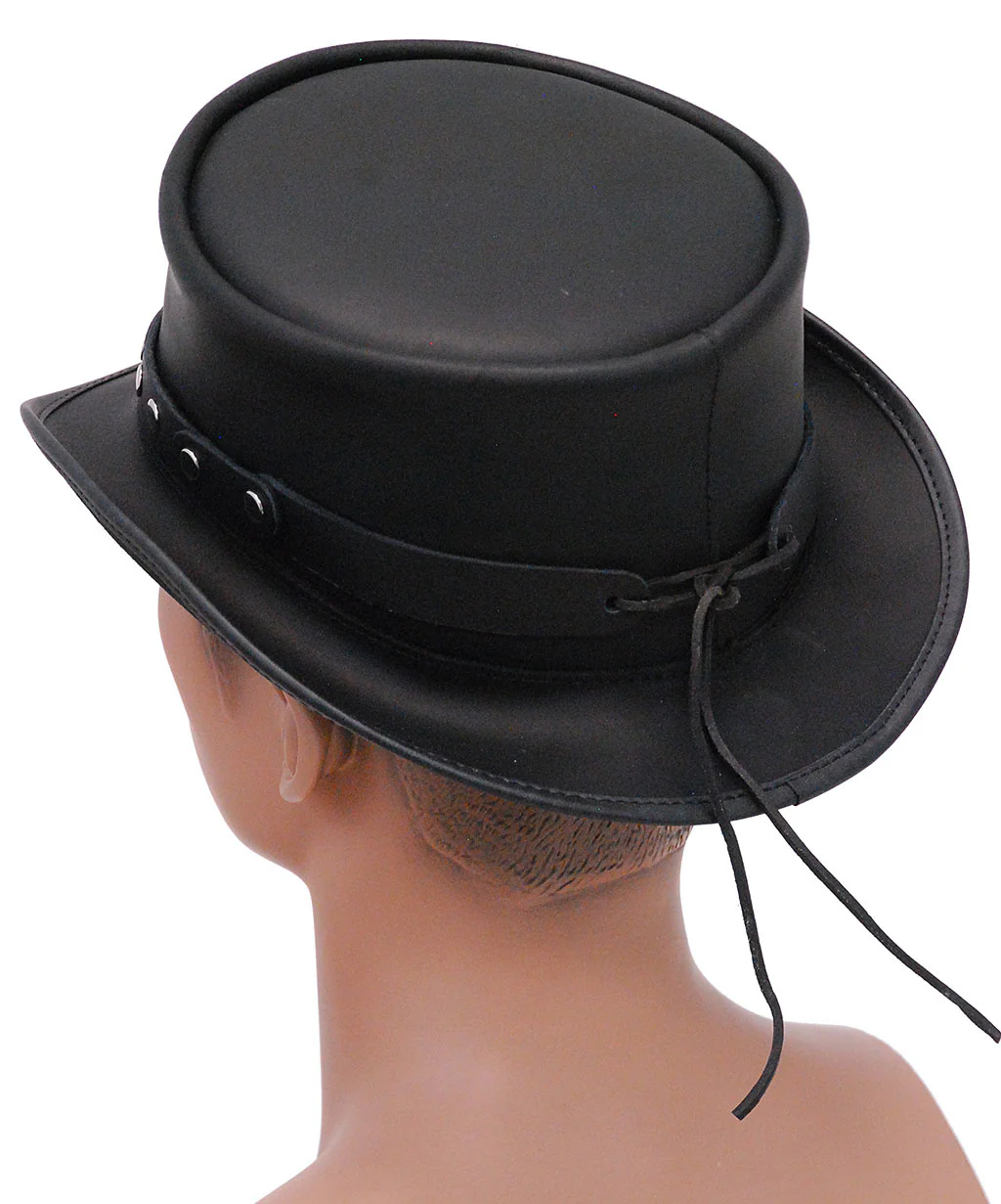 Rivet Trim Studs on Black Leather Hatband #HB-RIVET - Image 2