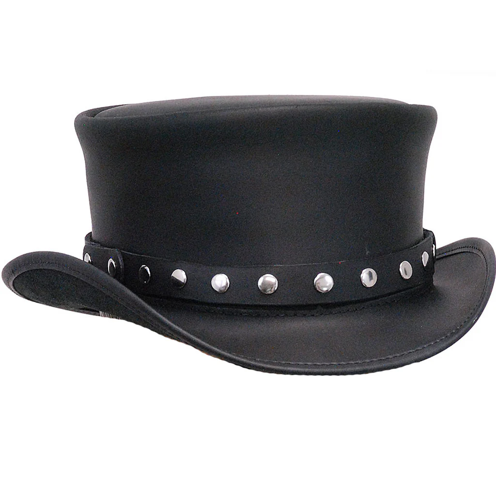 Rivet Trim Studs on Black Leather Hatband #HB-RIVET - Image 3