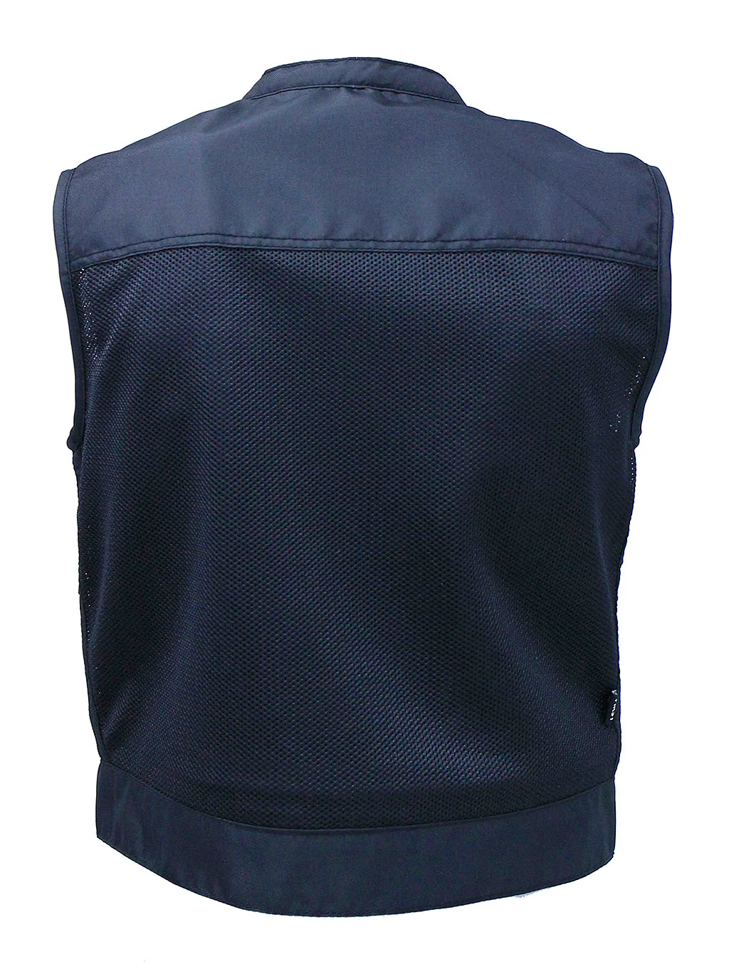 Short Men's Black Moto Mesh Club Vest w/Concealed Pockets #VMC6500VGK - Image 3