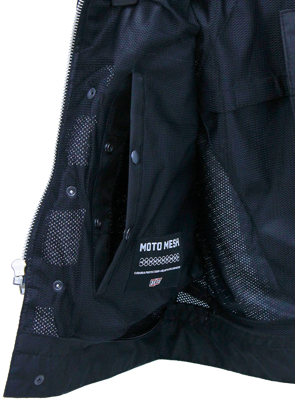 Short Men's Black Moto Mesh Club Vest w/Concealed Pockets #VMC6500VGK - Image 6