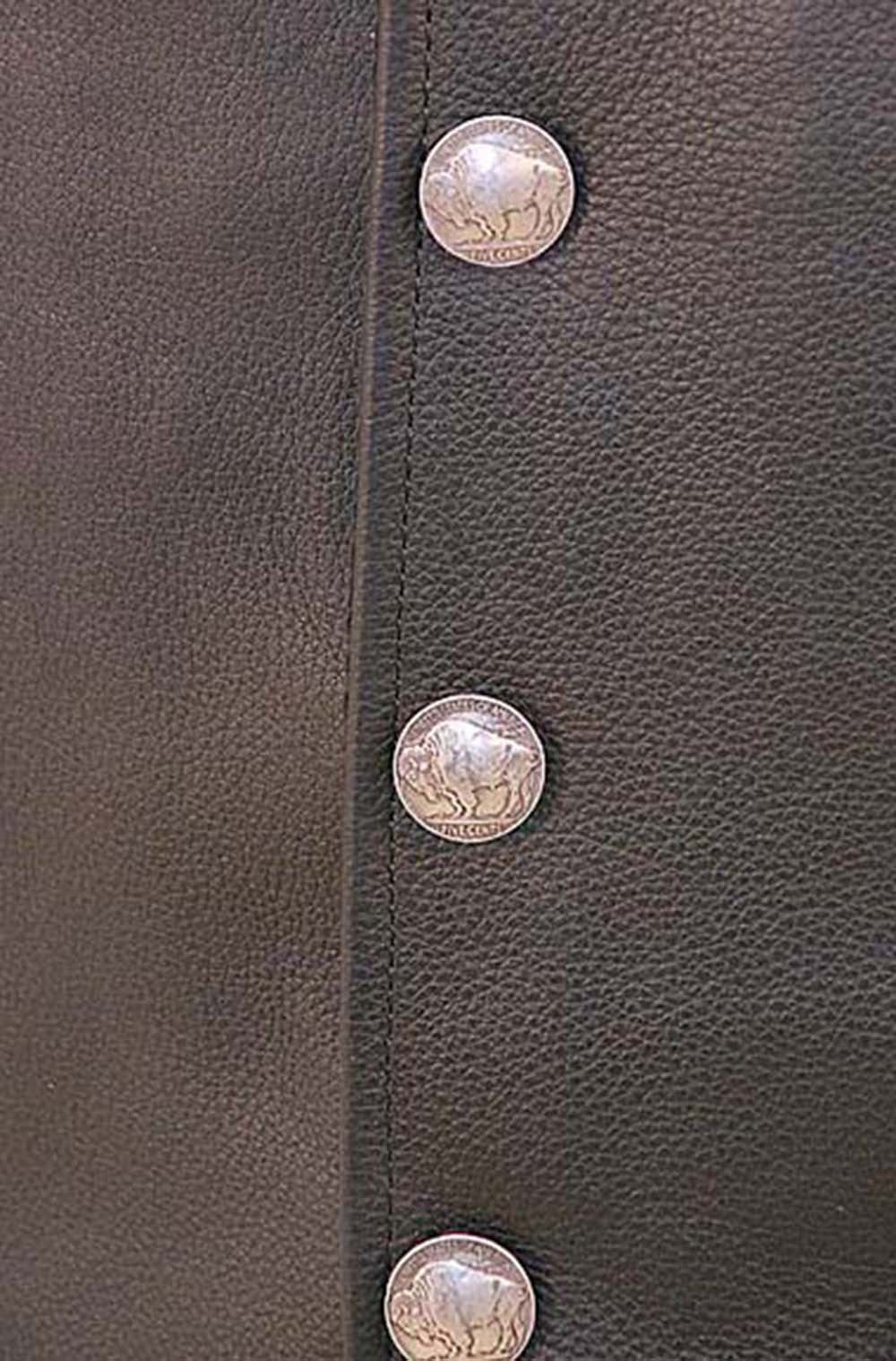 Side Zip Buffalo Nickle Men's Leather Vest #VM60330GK - Image 7