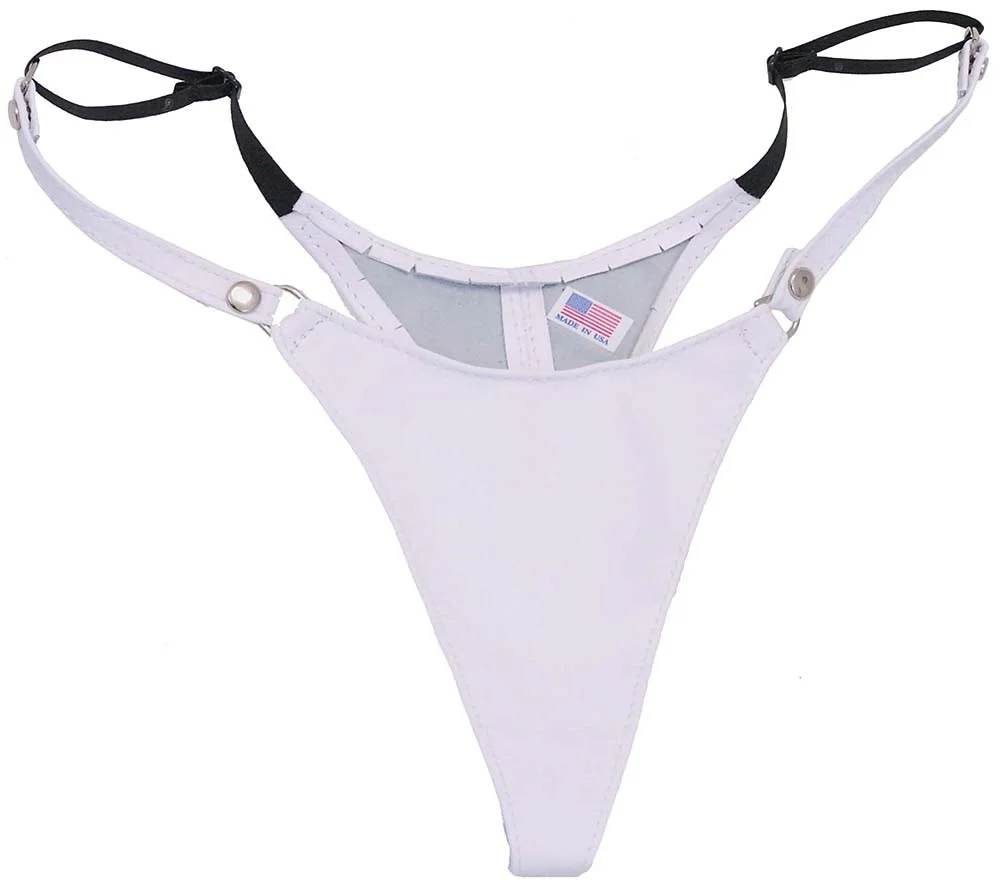Snap Away White Leather Thong #UGT8093W - Image 3