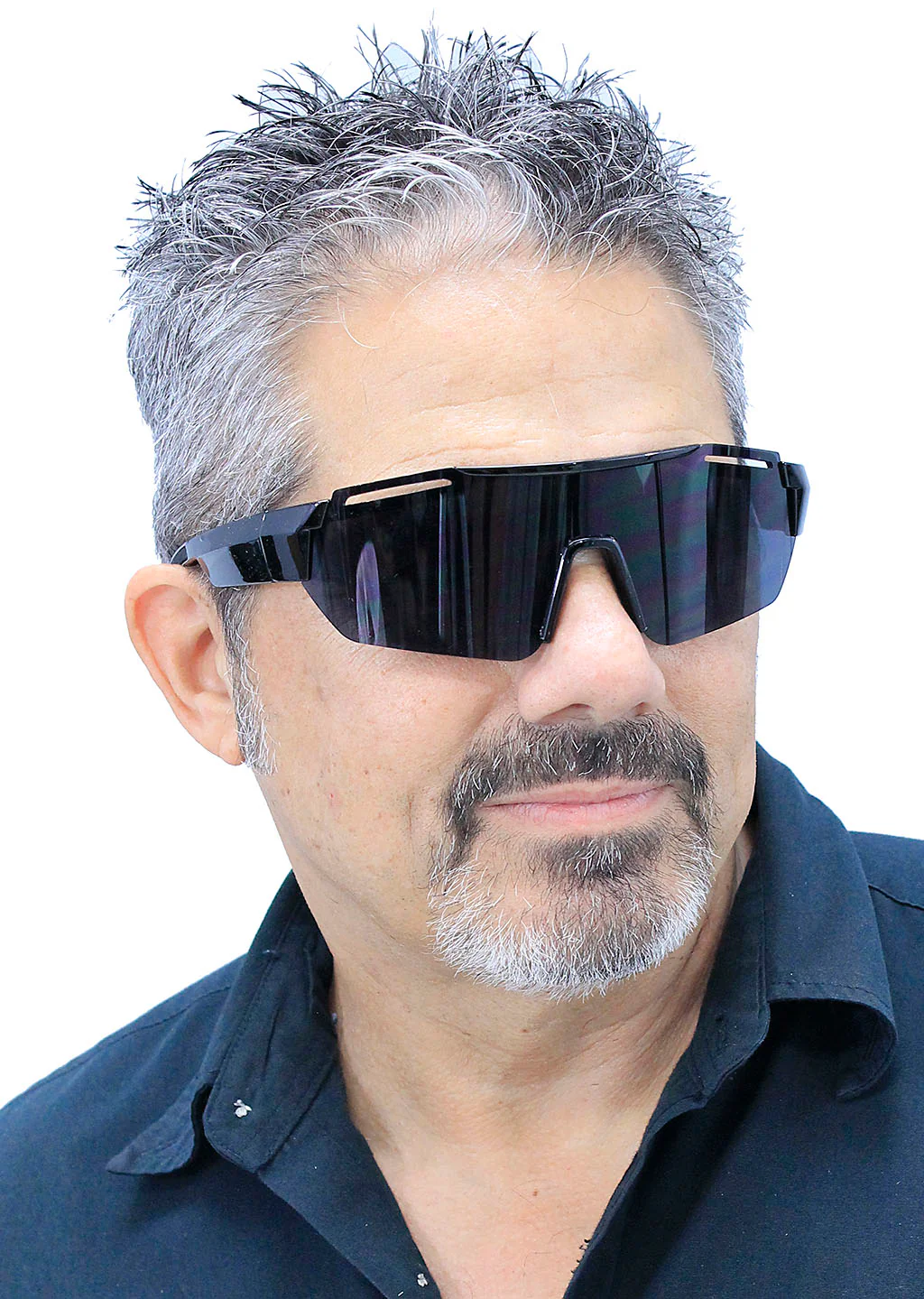 Super Dark One Piece Shield Sunglasses #SG7741SHSD - Image 2