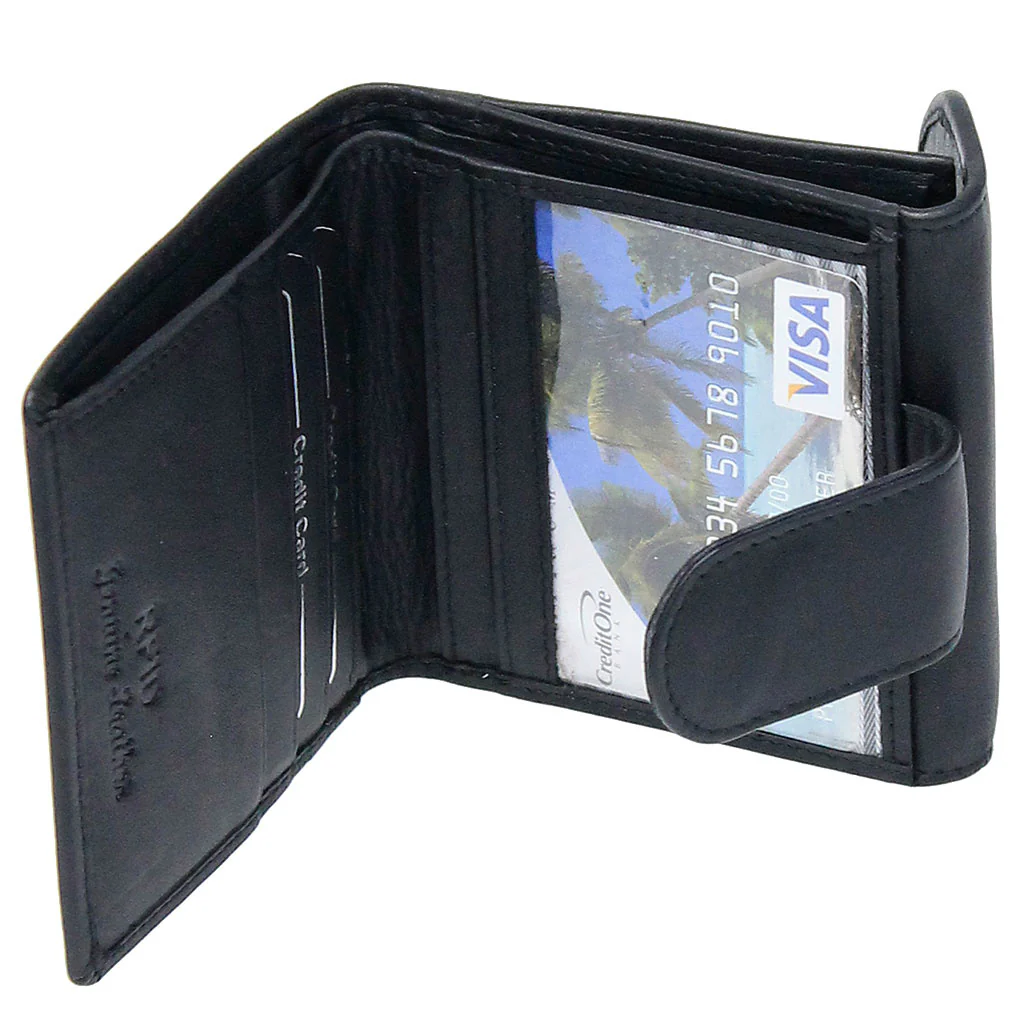 Super Thin Black Leather RFID Wallet #WL100RFIDK - Image 2