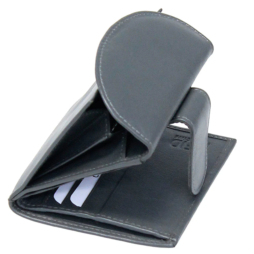 Super Thin Gray Leather RFID Wallet #WL10RFIDGY - Image 4