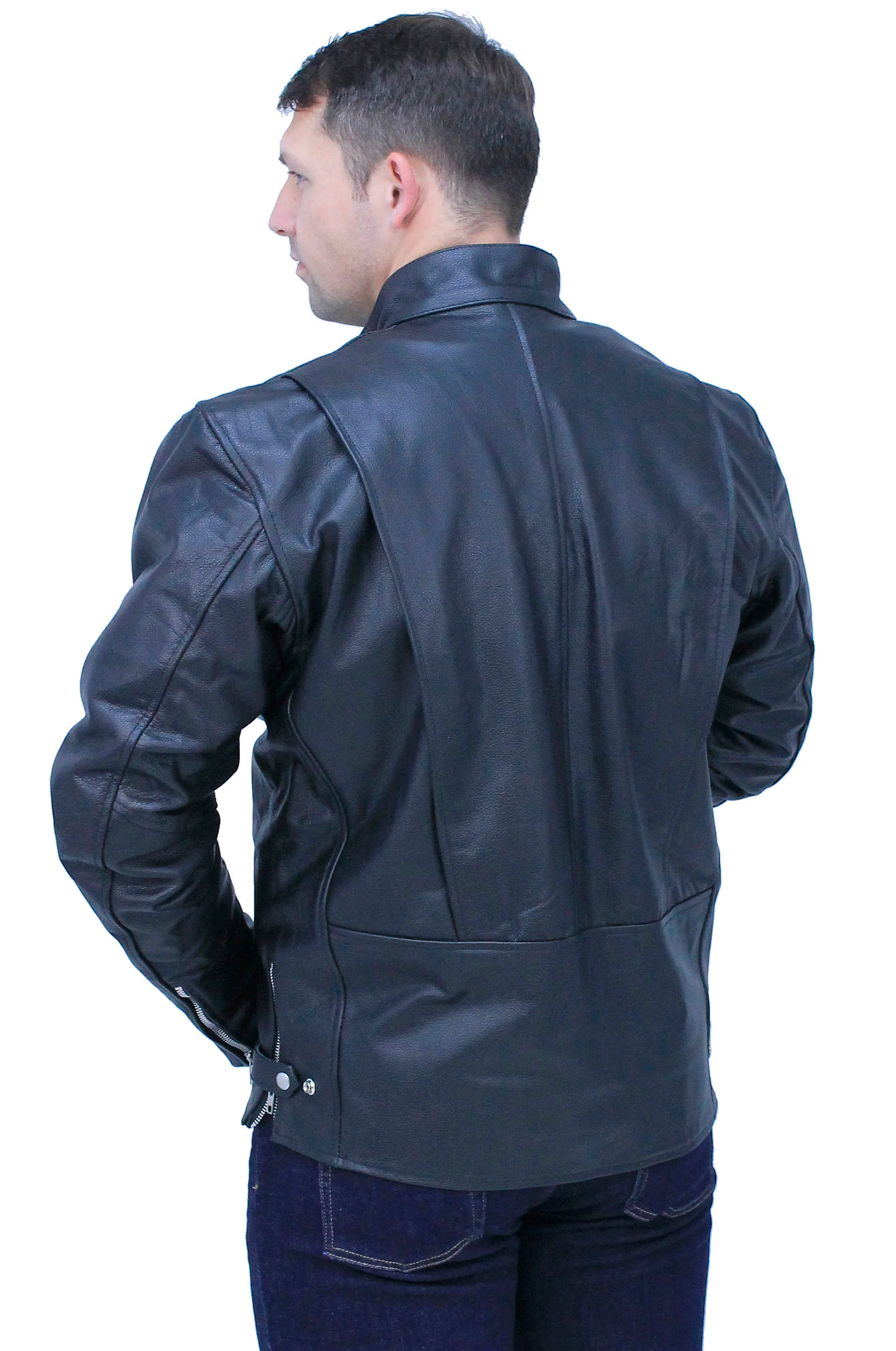 TALL SIZE - Iron Racing Leather Jacket #M570ZT - Image 3