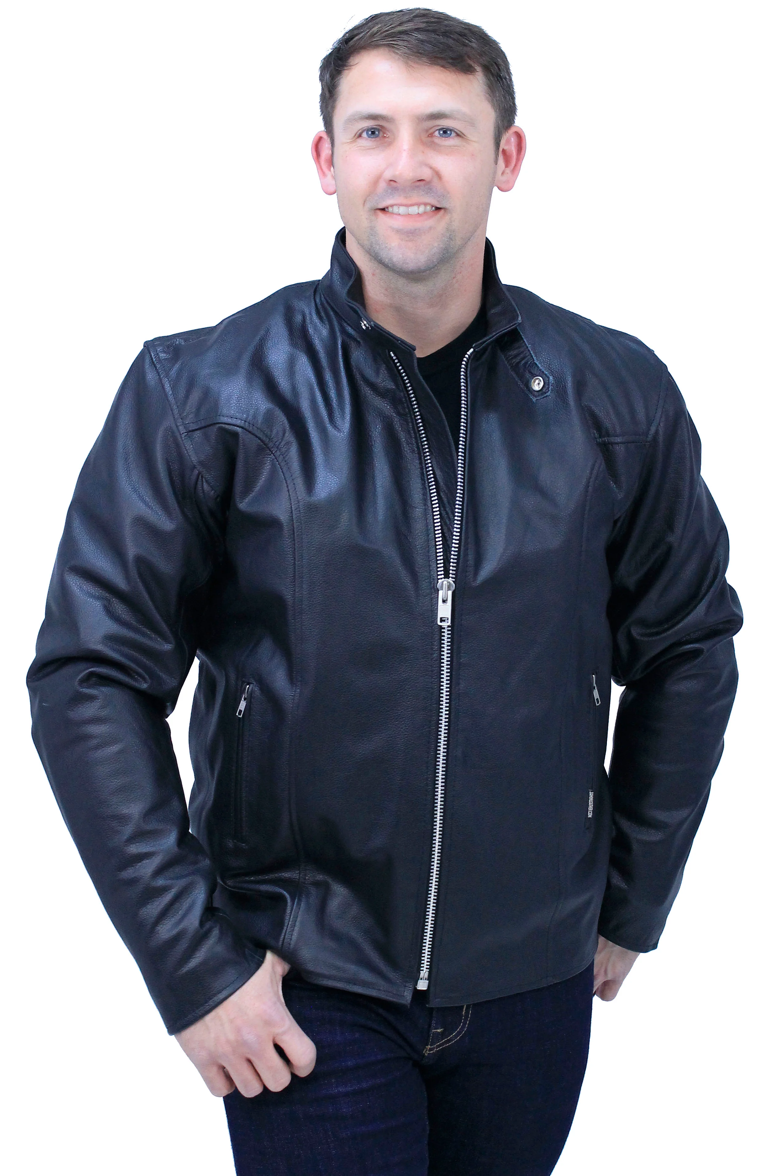 TALL SIZE - Iron Racing Leather Jacket #M570ZT - Image 5