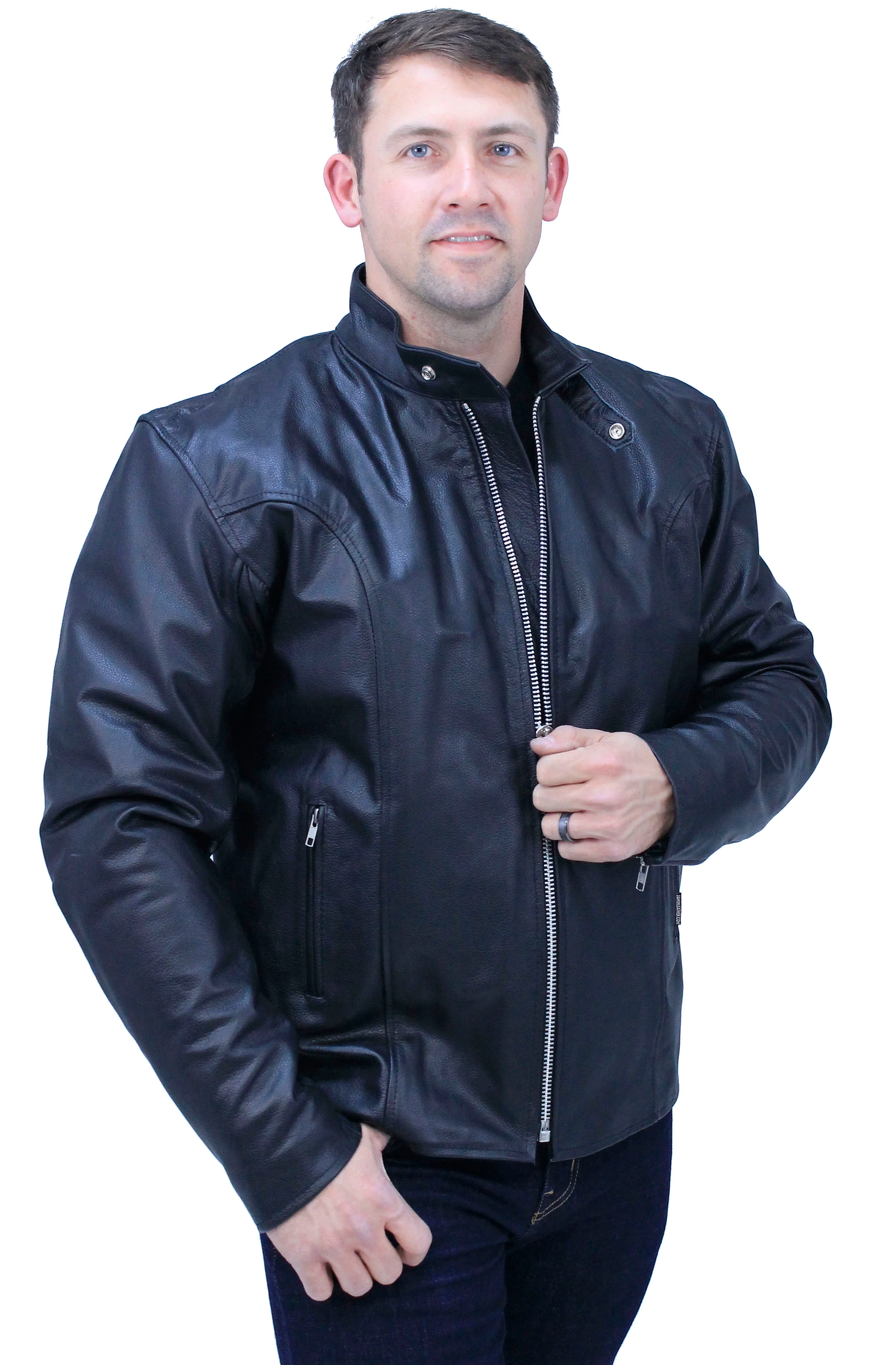 TALL SIZE - Iron Racing Leather Jacket #M570ZT - Image 6
