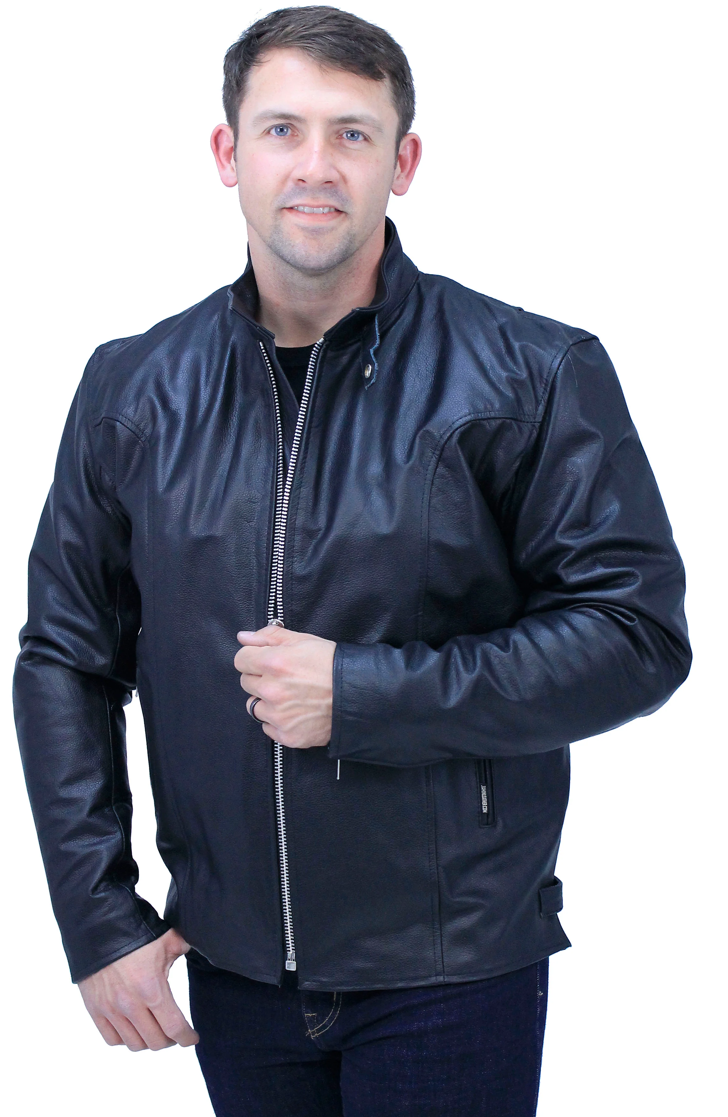 TALL SIZE - Iron Racing Leather Jacket #M570ZT - Image 7