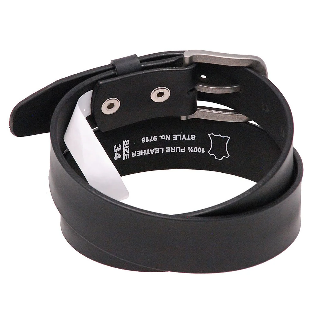 Two-Tone Gray/Black Veg-Tan Leather Belt #BT97180GYK - Image 2
