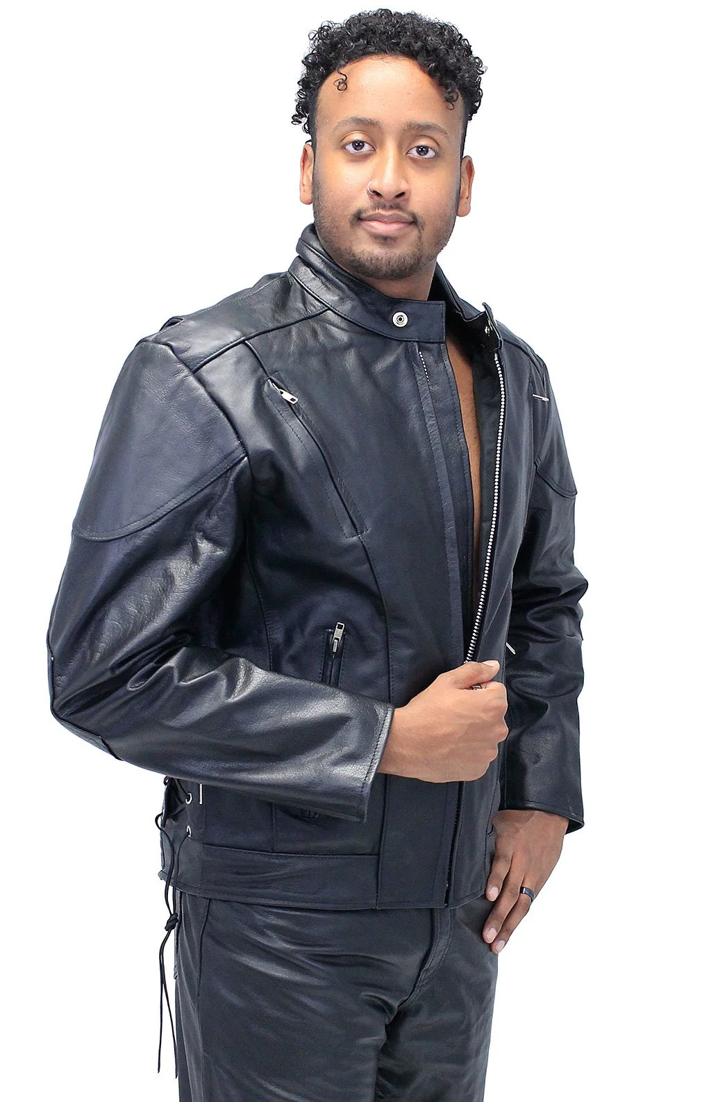 Vented Eagle Vented Leather Motorcycle Jacket #M305VZ (42,50,52,54) - Image 5