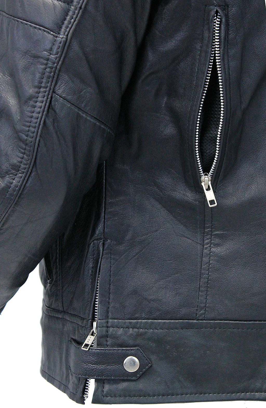 Vented Motorcycle Jacket w/Reflectors & Concealed Pockets #M6608GRVZK - Image 6
