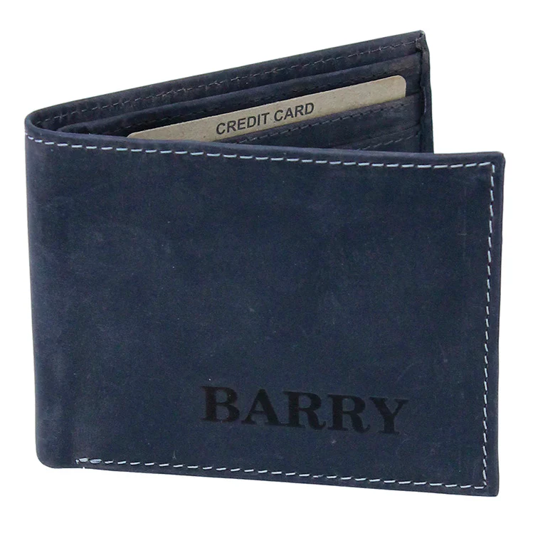 Vintage Black Flip Up Bifold RFID Wallet w/Photo Insert #WM13040KID - Image 2