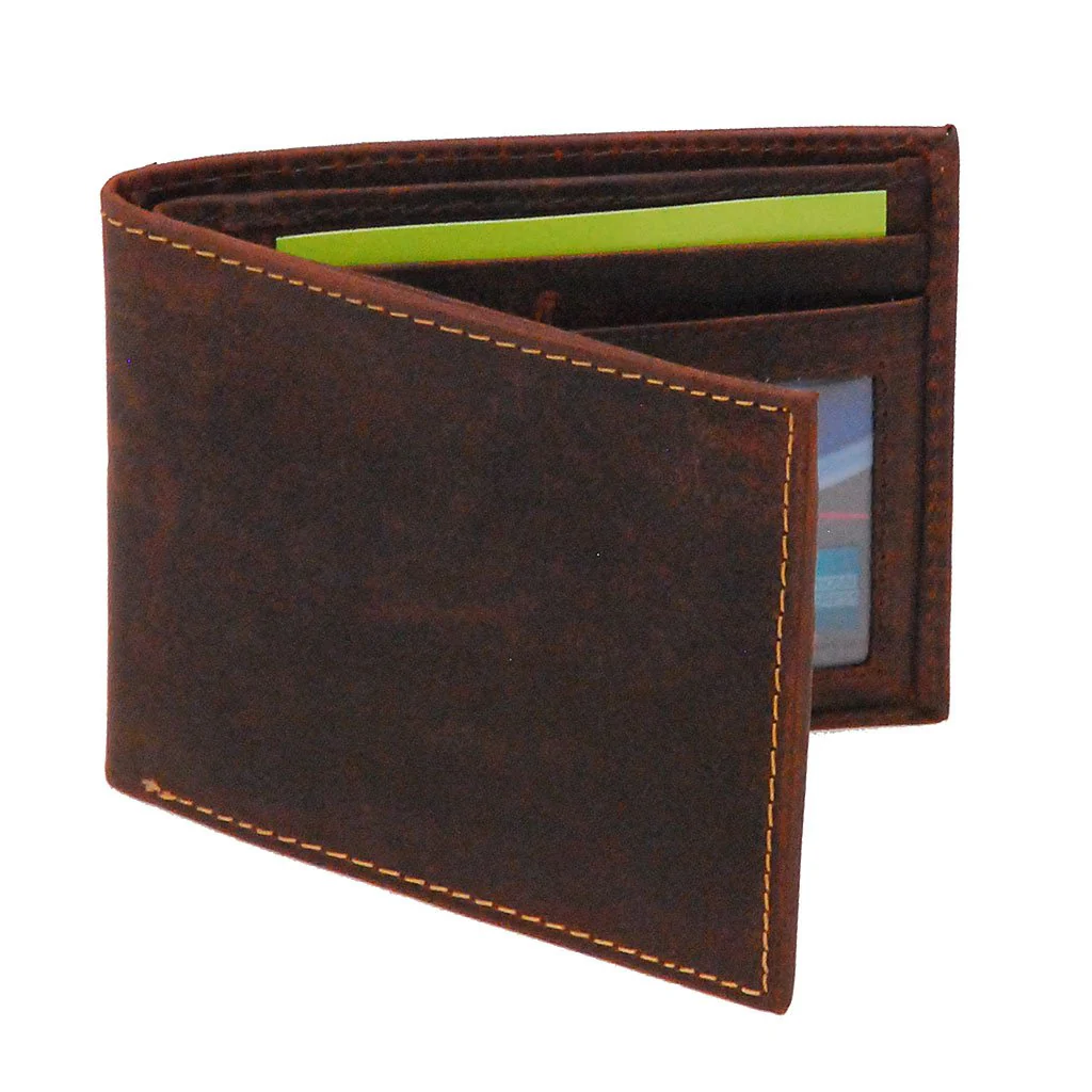 Vintage Brown Bifold RFID Wallet w/ID Window #WM13011NID