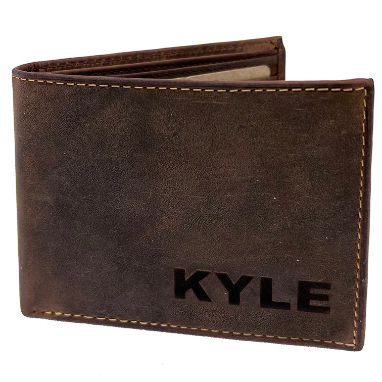Vintage Brown Bifold w/Center Flap 14 Pocket RFID Wallet #WM13121NID - Image 2
