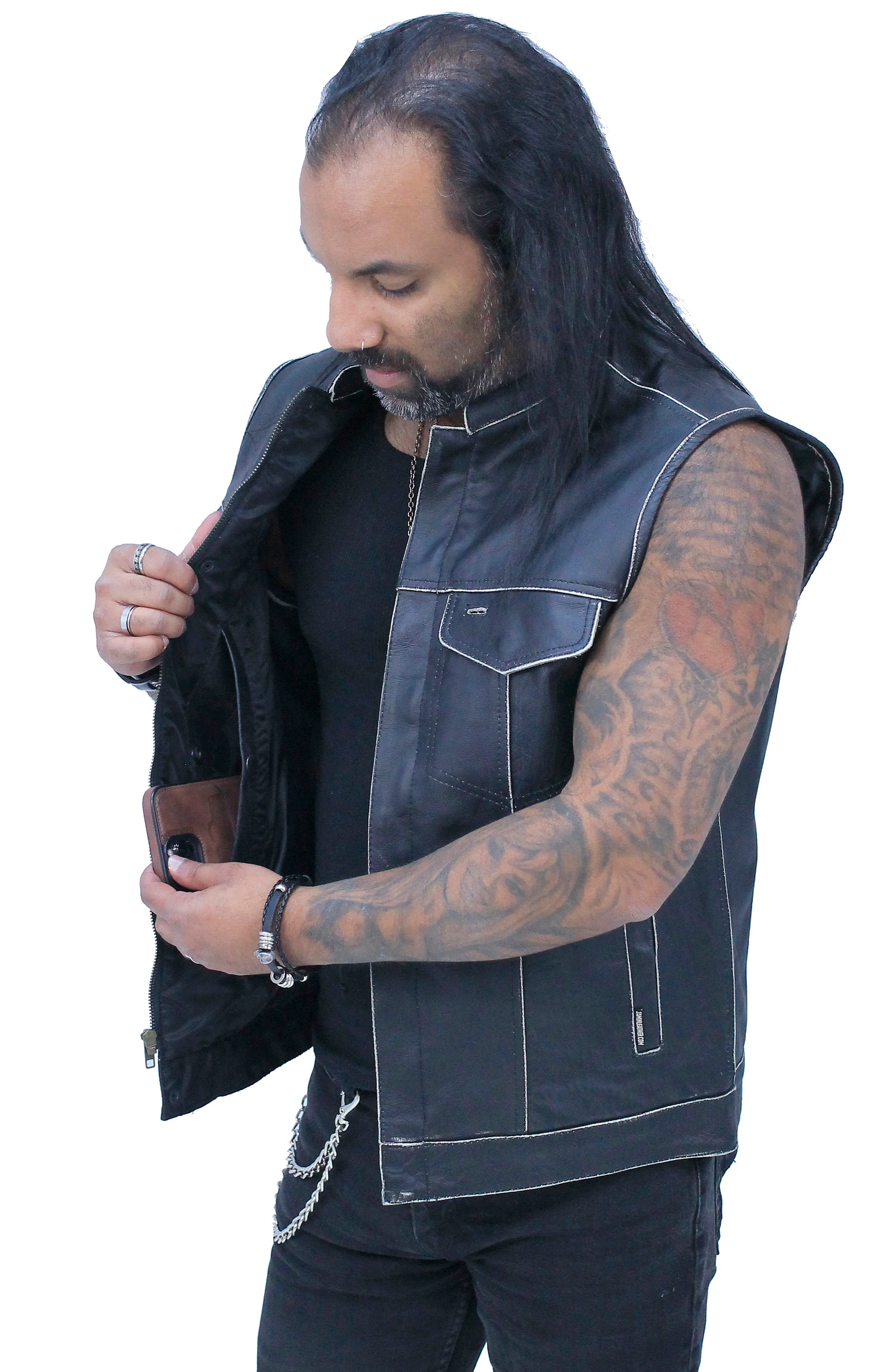 Vintage Brown Club Vest w/Concealed Pockets #VMA6654GK (S-5X) - Image 2