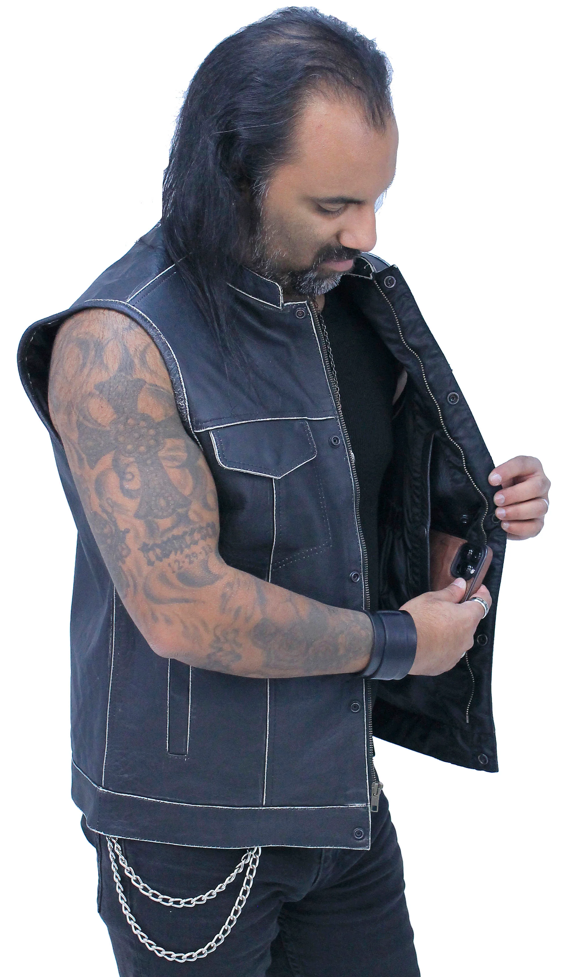 Vintage Brown Club Vest w/Concealed Pockets #VMA6654GK (S-5X) - Image 3