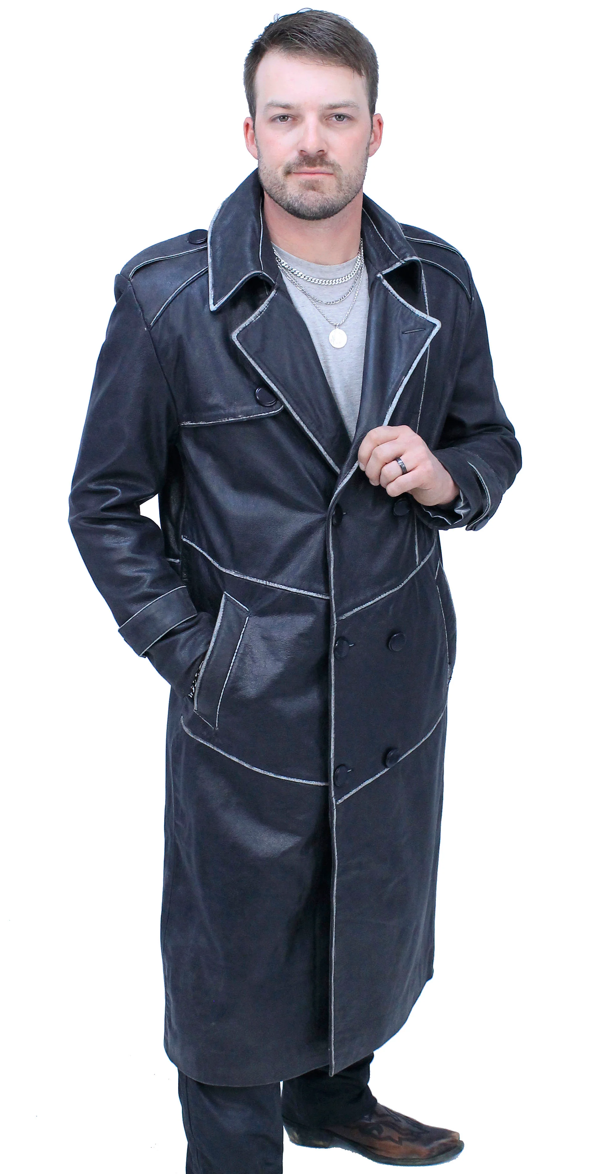 Vintage Cowhide Jamin Leather® Trench Coat #MA2203D - Image 6