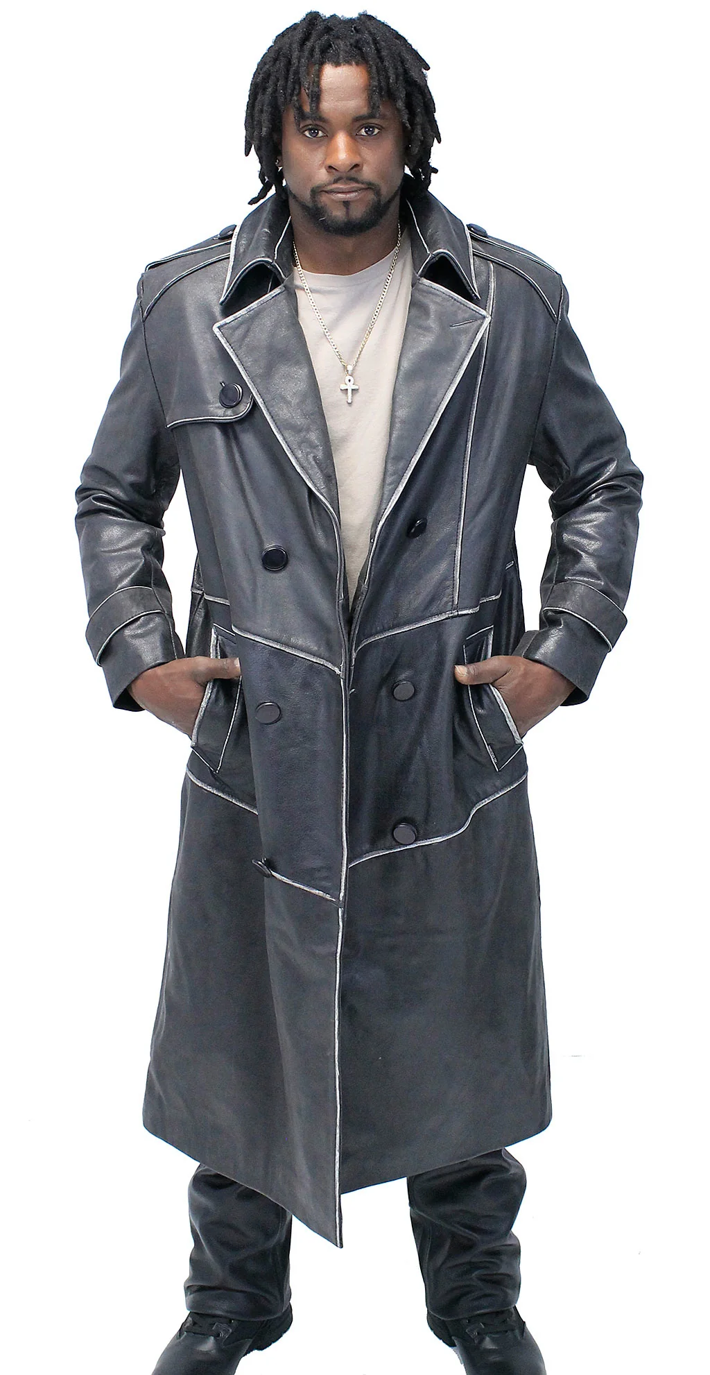 Vintage Cowhide Jamin Leather® Trench Coat #MA2203D - Image 7