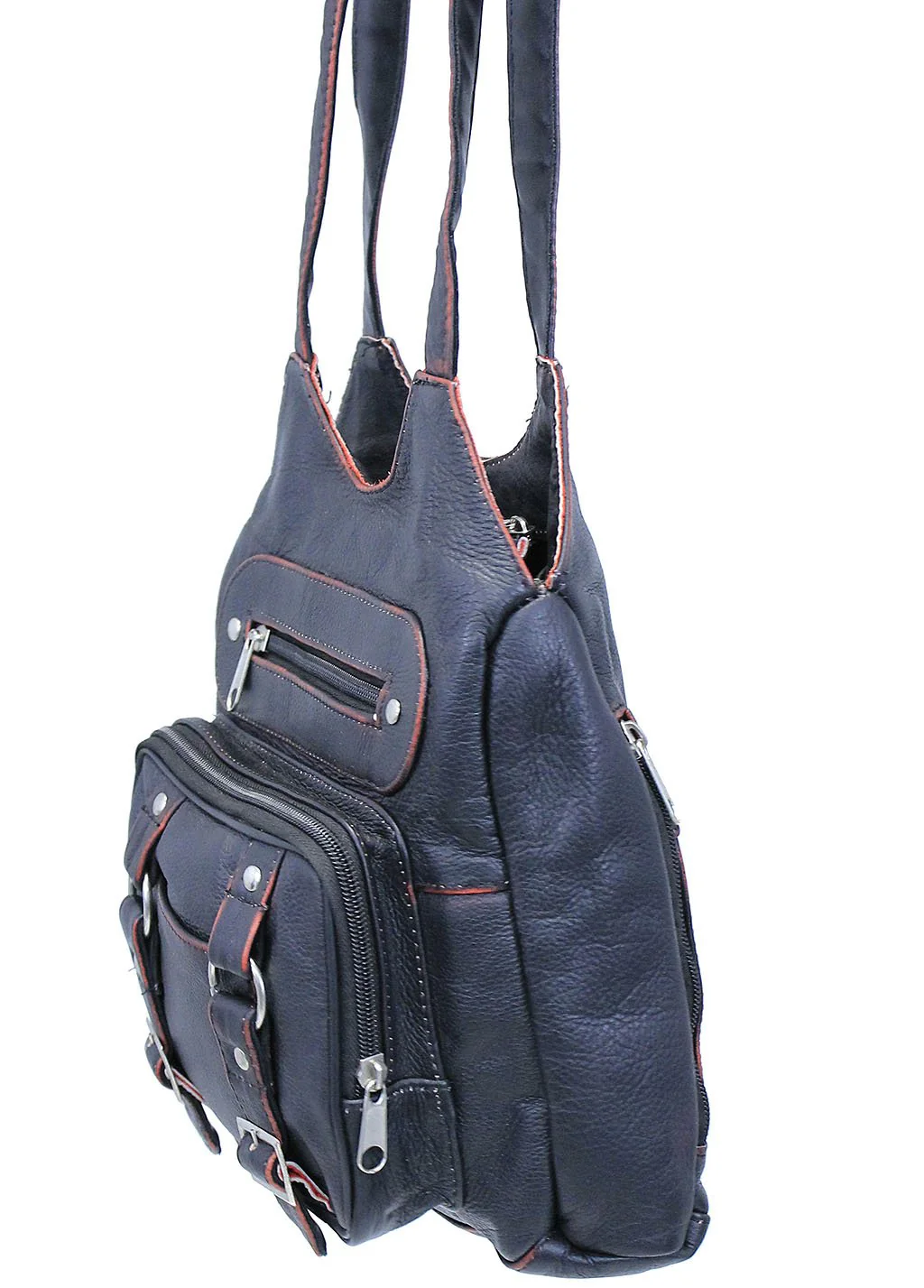 Vintage Red O-Ring Leather CCW Handbag #P9796DN - Image 2