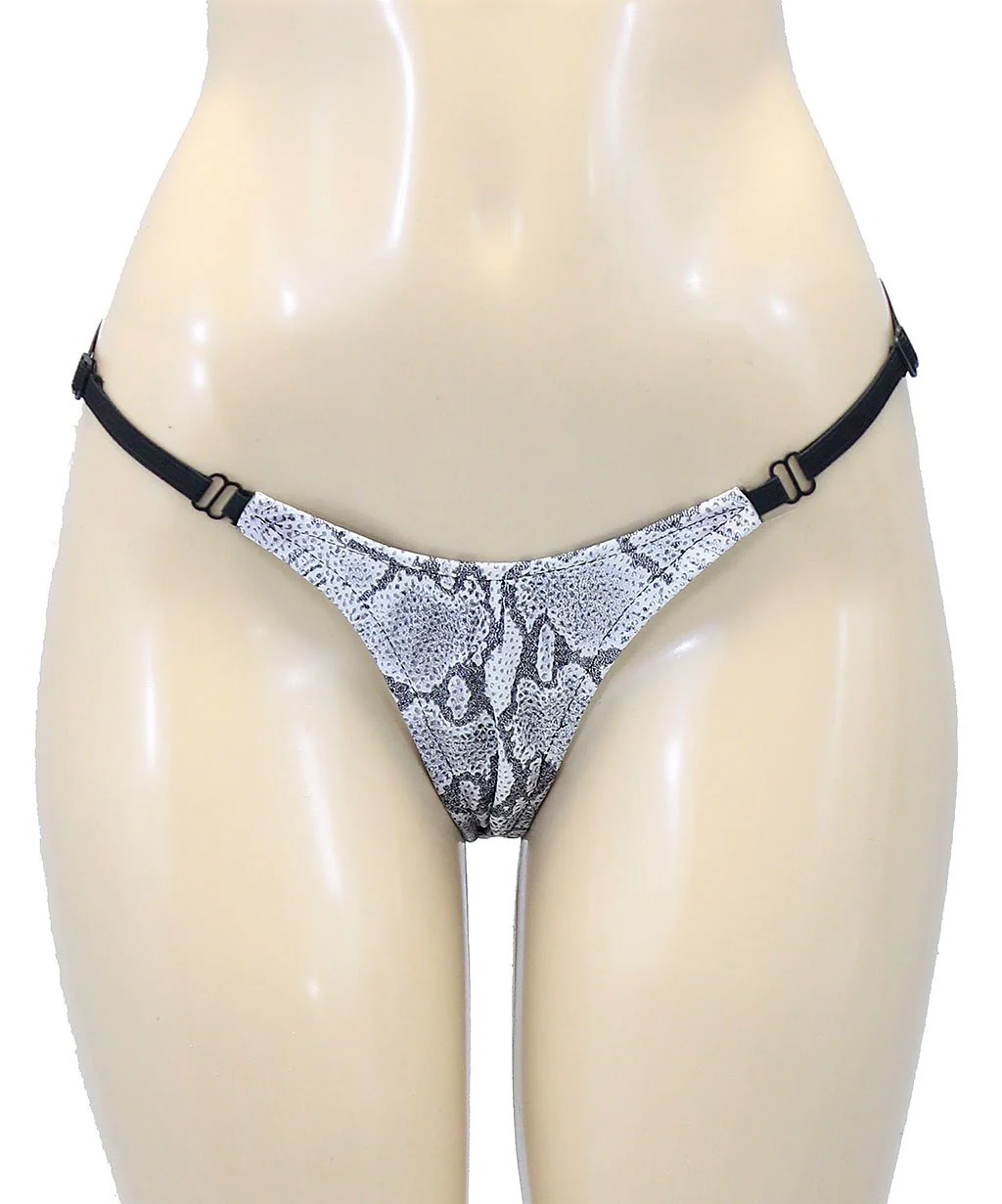 White Snakeskin Leather G-string #UG404SS