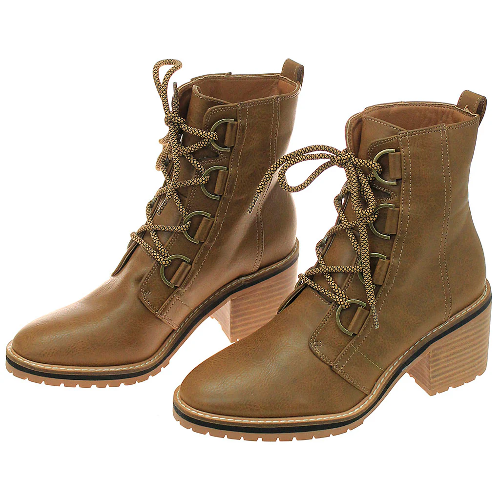 Women's Brown 2" Heeled Logger Boots #BLC01DAKOTAN